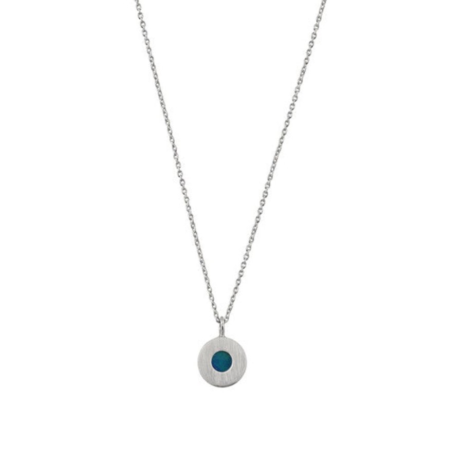 Jewellery Ichu Necklaces | Ichu Opal Petite Circle Sterling Silver Necklace