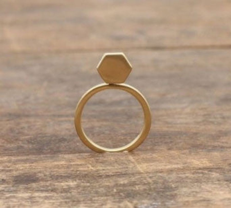 Jewellery Pigeonhole Rings | Pigeonhole Gold Hexagon Ring