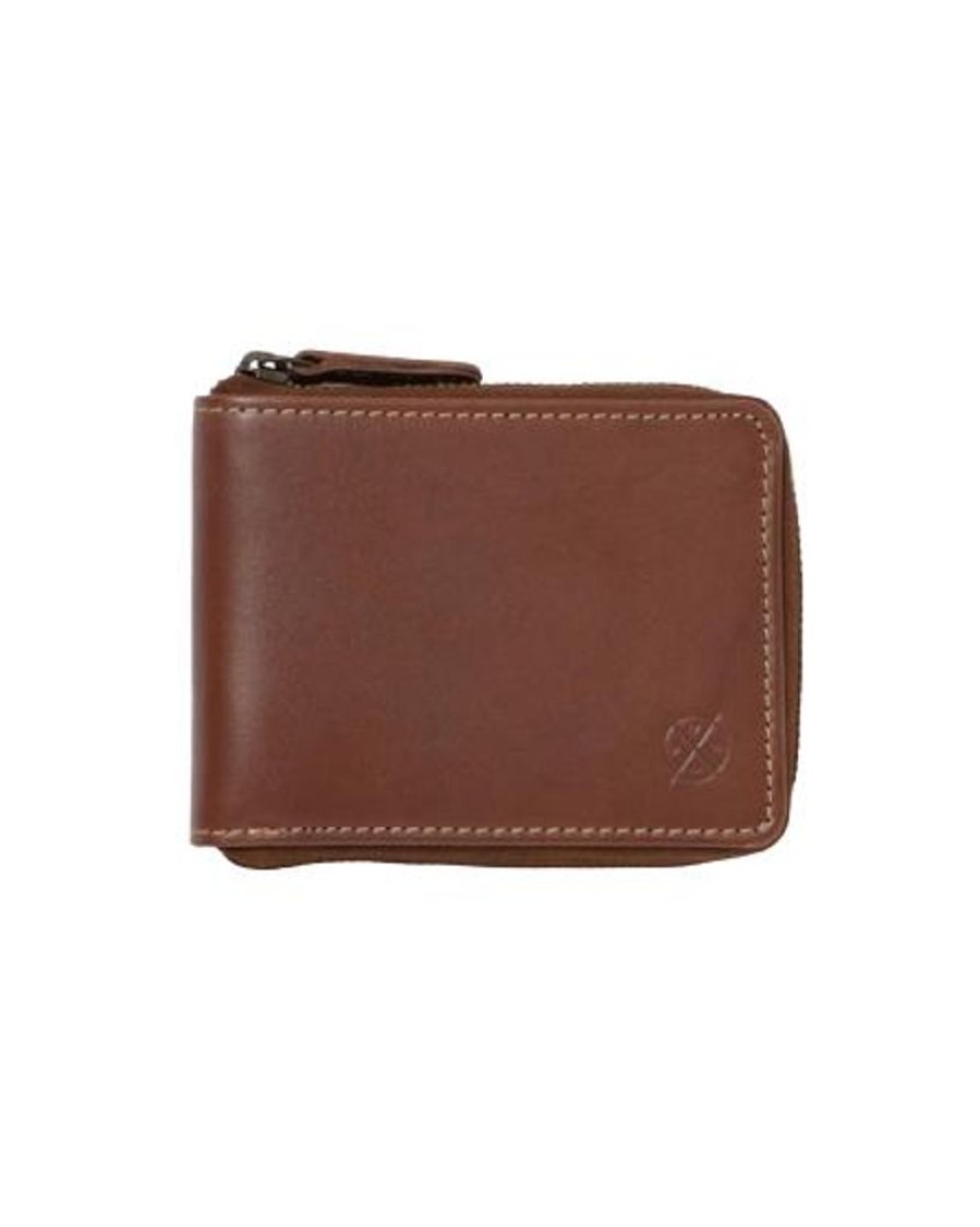 Wallets Stitch & Hide Bifold & Trifold Wallets | Stitch & Hide Leather William Zip Around Wallet Brown