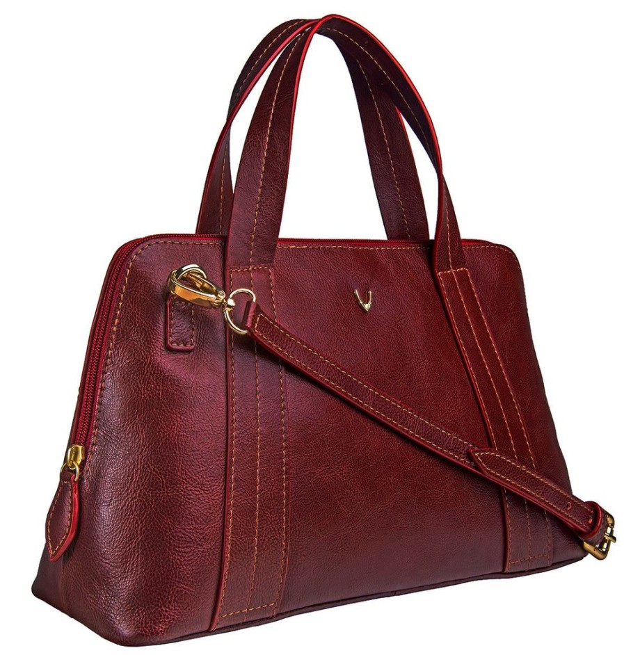 Handbags Hidesign | Hidesign Cerys Leather Satchel Bag Red