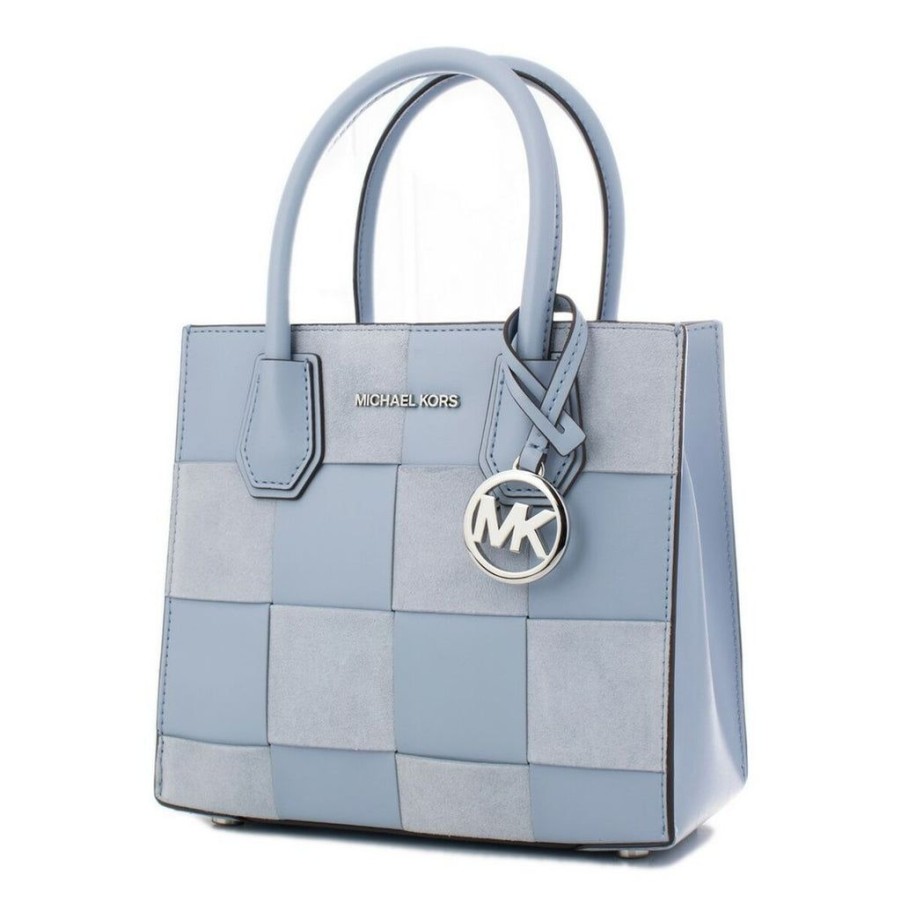 Handbags Michael Kors | Michael Kors 35S2Sm9M6S-Pale-Blu-Mlt Blue Leather Satchel Shoulder Bag