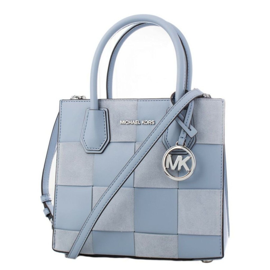 Handbags Michael Kors | Michael Kors 35S2Sm9M6S-Pale-Blu-Mlt Blue Leather Satchel Shoulder Bag