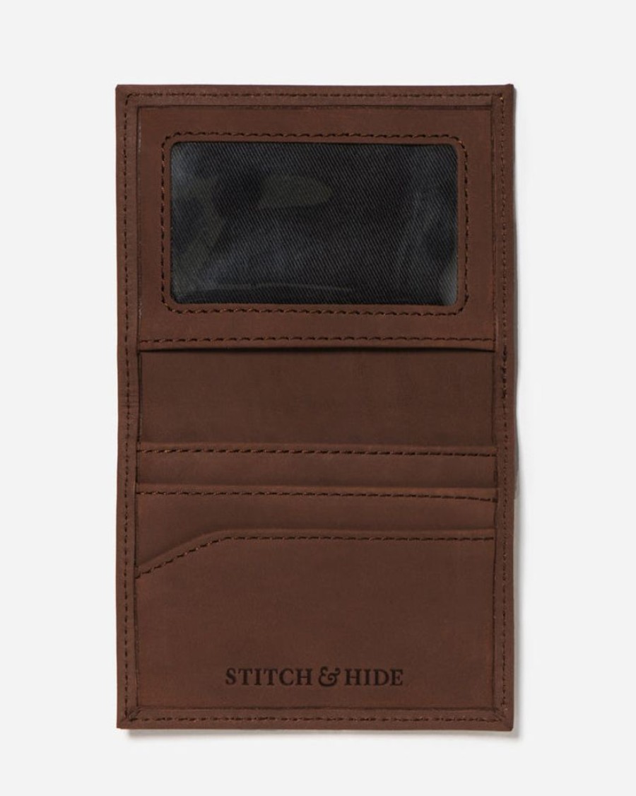 Wallets Stitch & Hide Card Holders | Stitch & Hide Leather Tim Card Holder Brown