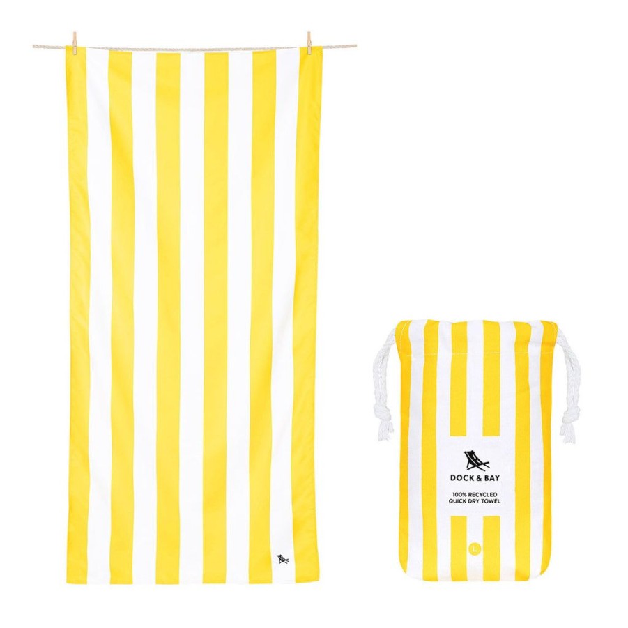 Women Dock & Bay Beach Towels | Dock & Bay Beach Towel Cabana Collection L 100% Recycled Boracay Yellow