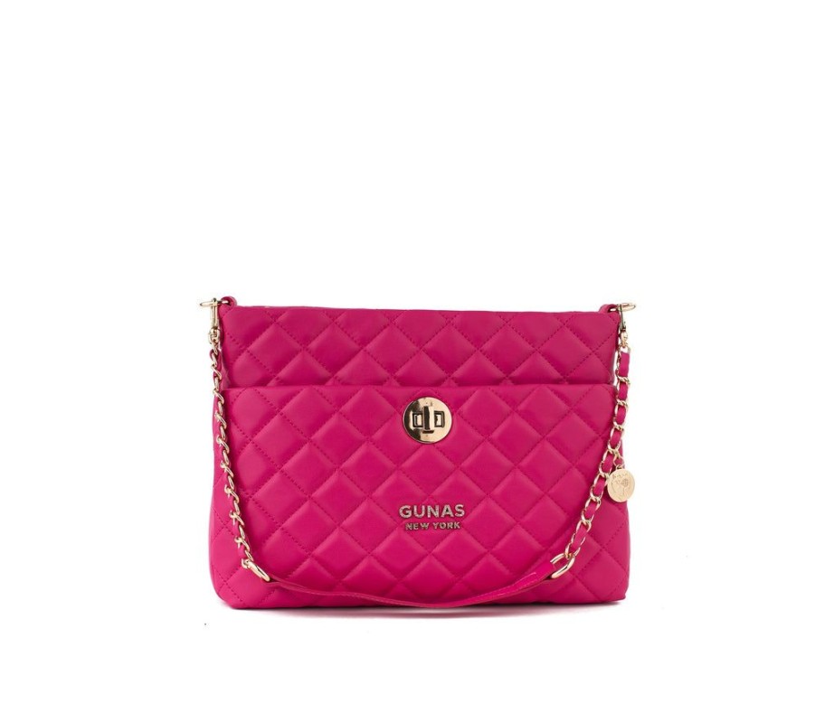 Handbags GUNAS NEW YORK | Gunas New York Koi Pink Quilted Vegan Leather Shoulder Bag Purse