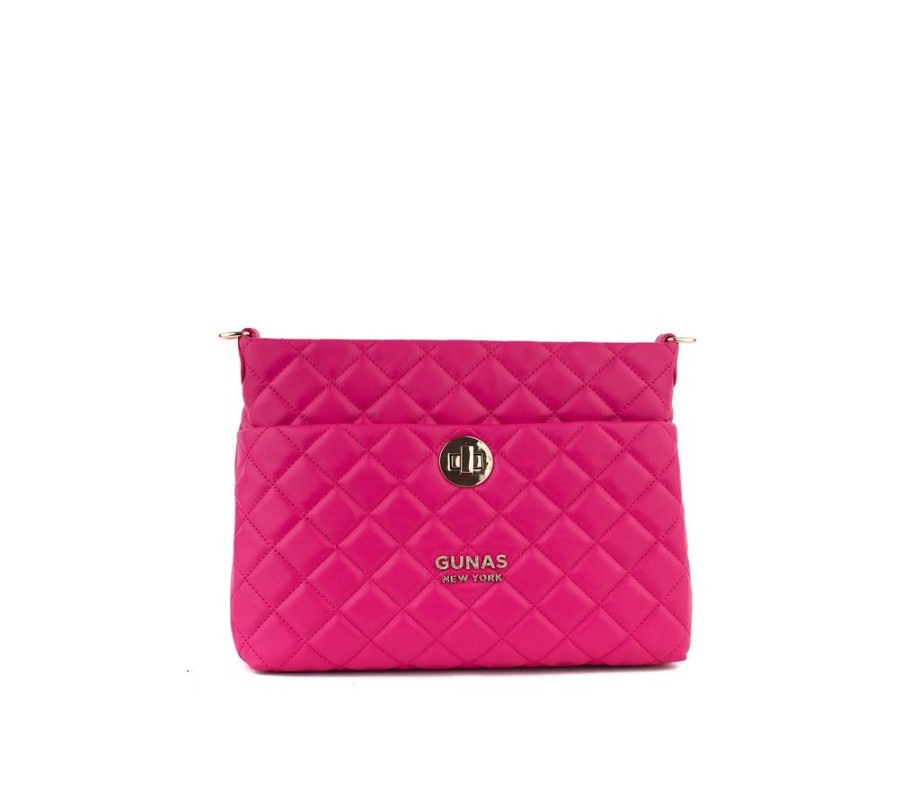 Handbags GUNAS NEW YORK | Gunas New York Koi Pink Quilted Vegan Leather Shoulder Bag Purse