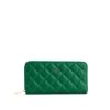 Wallets GUNAS NEW YORK Zip Around Wallets | Gunas New York Uptown Quilted Dark Green Zip Wallet