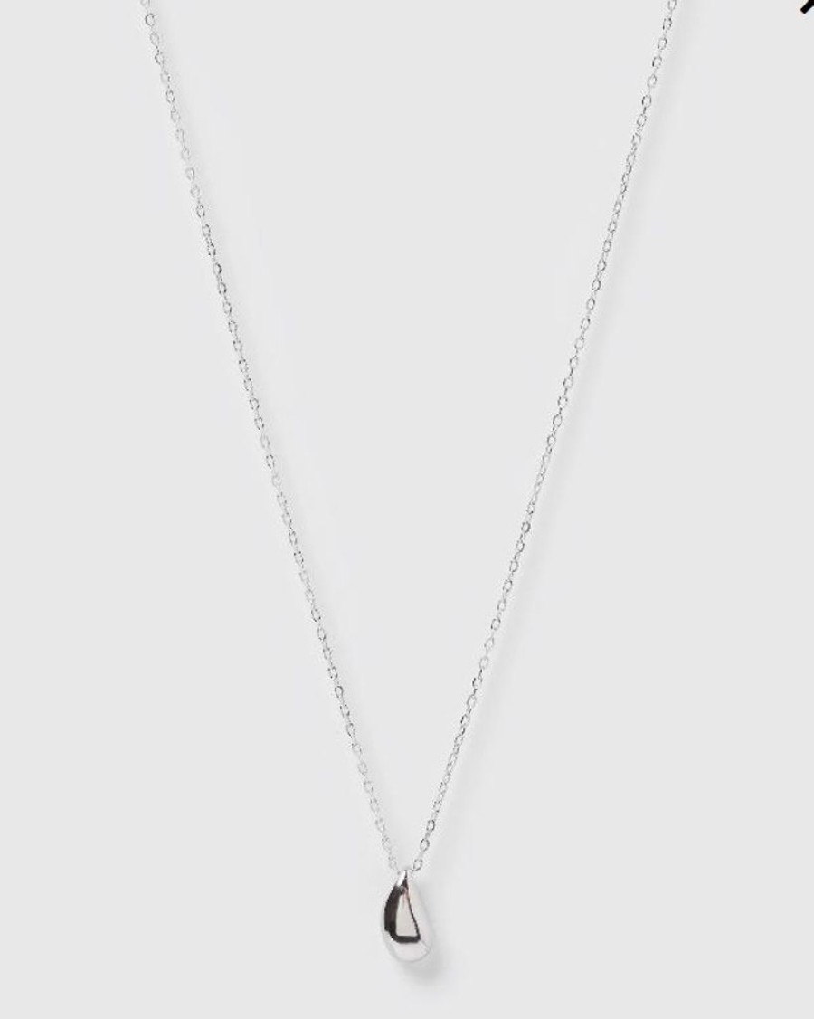 Jewellery Izoa Necklaces | Izoa Rain Drop Necklace Silver