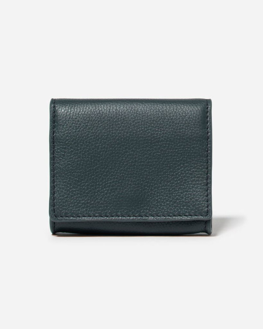 Wallets Stitch & Hide Bifold & Trifold Wallets | Stitch & Hide Leather Elliot Wallet Snap Button Sea Blue