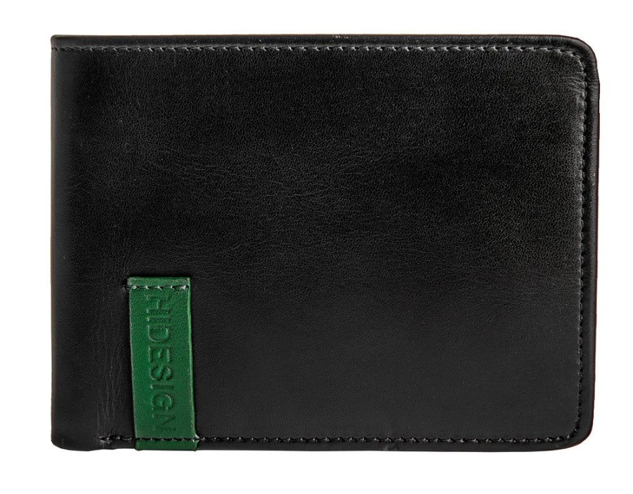 Wallets Hidesign Bifold & Trifold Wallets | Hidesign Dylan 05 Leather Multi-Compartment Trifold Wallet Black