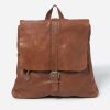 Handbags Stitch & Hide | Stitch & Hide Washed Leather Hamburg Backpack Saddle Brown - Free Wallet Pouch