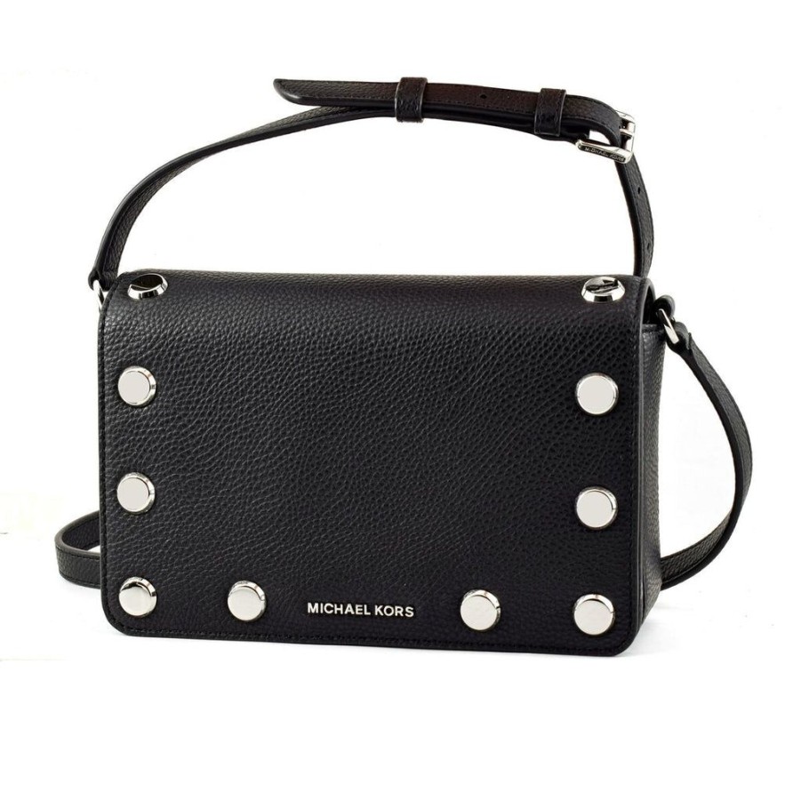 Handbags Michael Kors | Michael Kors Holly Stud Shoulder Bag Crossbody Black 23 X 14 X 6 Cm