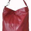 Handbags Carsha | Carsha "Chicago" Soft Leather Slouchy Shoulder Bag Red