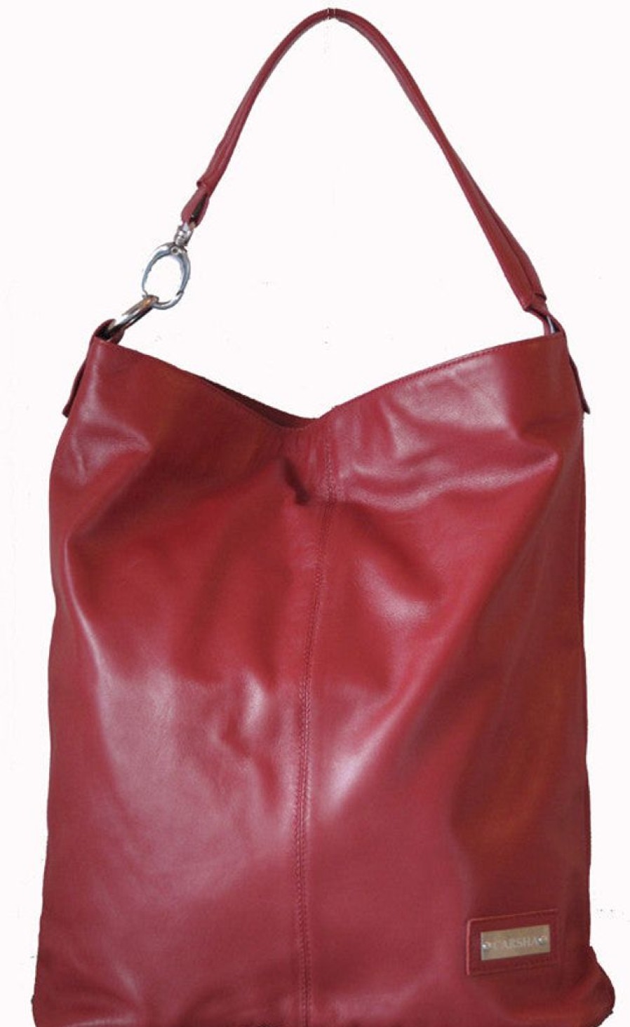 Handbags Carsha | Carsha "Chicago" Soft Leather Slouchy Shoulder Bag Red