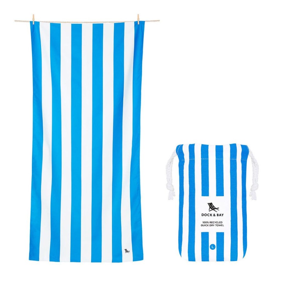 Women Dock & Bay Beach Towels | Dock & Bay Beach Towel Cabana Collection L 100% Recycled Bondi Blue