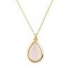 Jewellery LATELITA LONDON Necklaces | Latelita London Pisa Mini Teardrop Necklace Gold Rose Quartz