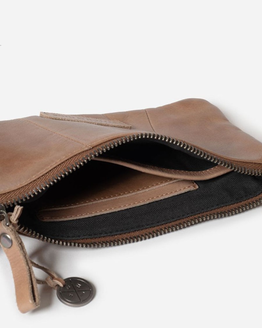 Wallets Stitch & Hide Pouch Wallets | Stitch & Hide Leather Lennox Pouch Taupe Brown