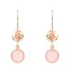 Jewellery LATELITA LONDON Earrings | Latelita London Circle & Hammer Earrings Pink Rosegold Rose Quartz