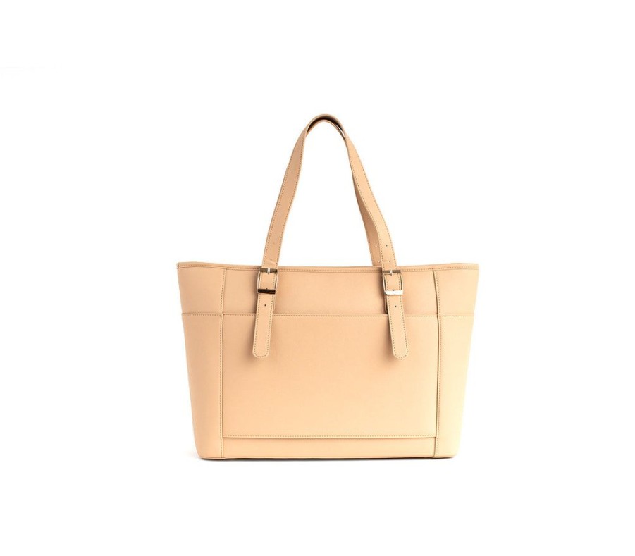 Handbags GUNAS NEW YORK | Gunas New York Miley Light Brown Vegan Leather Laptop Bag