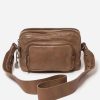 Handbags Stitch & Hide | Stitch & Hide Washed Leather Fitzroy Crossbody/Shoulder Bag Taupe - Free Wallet Pouch