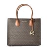 Handbags Michael Kors | Michael Kors Mercer Satchel Bag Brown 32 X 26 X 13 Cm