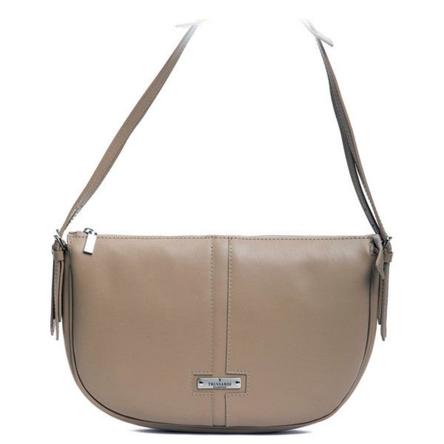 Handbags Trussardi | Trussardi D66Trc00035-Camel Leather Shoulder Bag Cream