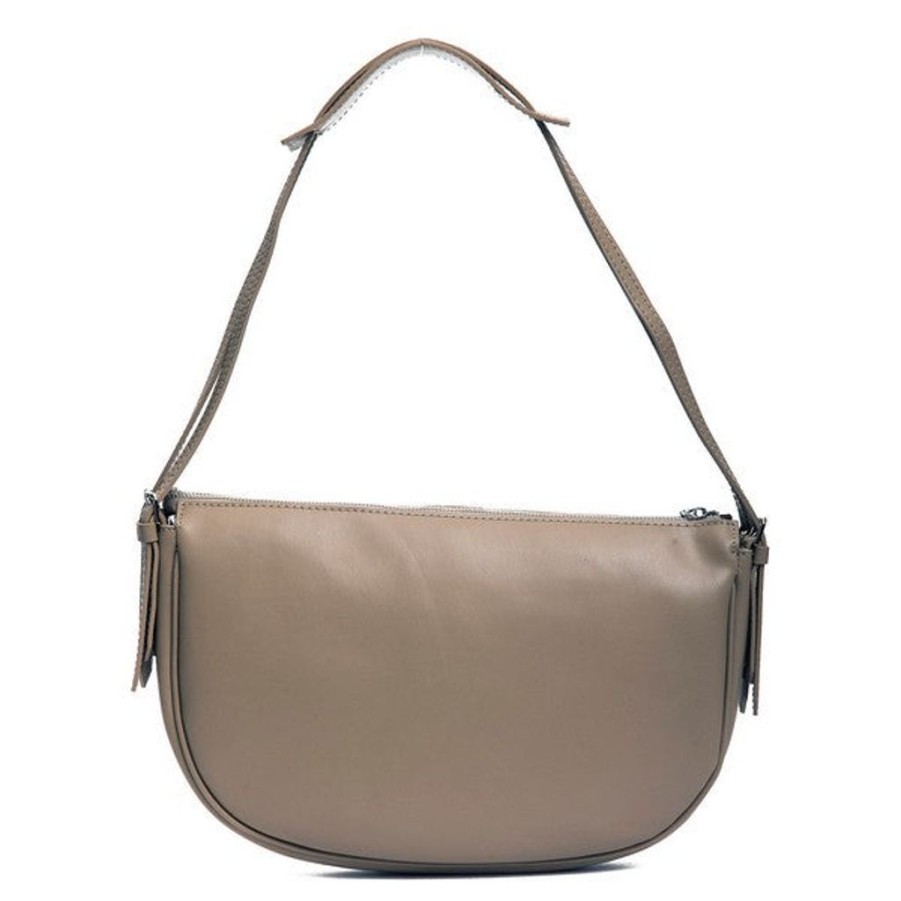 Handbags Trussardi | Trussardi D66Trc00035-Camel Leather Shoulder Bag Cream