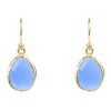 Jewellery LATELITA LONDON Earrings | Latelita London Gold Petite Drop Earring Dark Blue Chalcedony