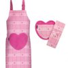 Kids Ogilvies Designs Cooking | Sweetheart 3 Piece Apron Set Pink