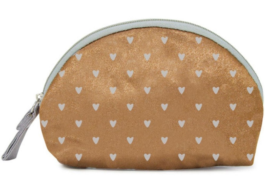 Women Annabel Trends Cosmetic Bags | Sweet Dreams Bronze Heart Cosmetic Bag