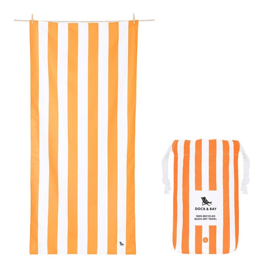 Women Dock & Bay Beach Towels | Dock & Bay Beach Towel Cabana Collection L 100% Recycled Ipanema Orange