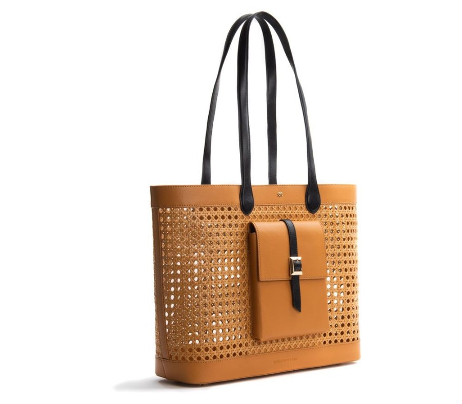 Handbags GUNAS NEW YORK | Gunas New York St. Tropez Tan Straw Tote