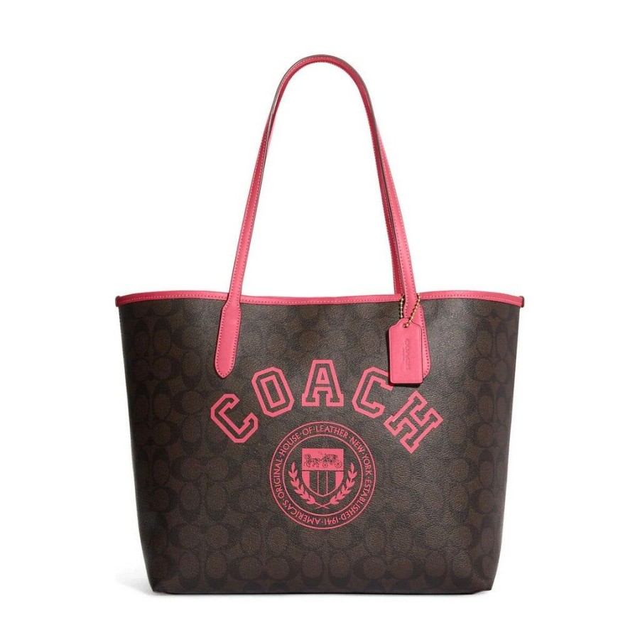 Handbags Coach | Coach Tote Bag Cb869-Imuoe Brown 44 X 27 X 14 Cm