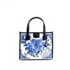 Handbags GUNAS NEW YORK | Gunas New York Oasis Blue Pottery Vegan Canvas Satchel Bag