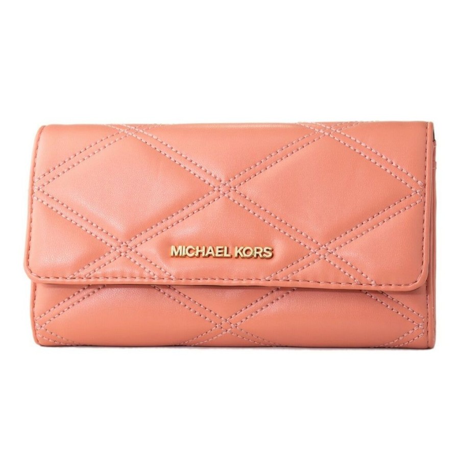 Wallets Michael Kors Snap Closure Wallets | Michael Kors 35S2Gtvf3U-Sherbert Pink Leather Wallet