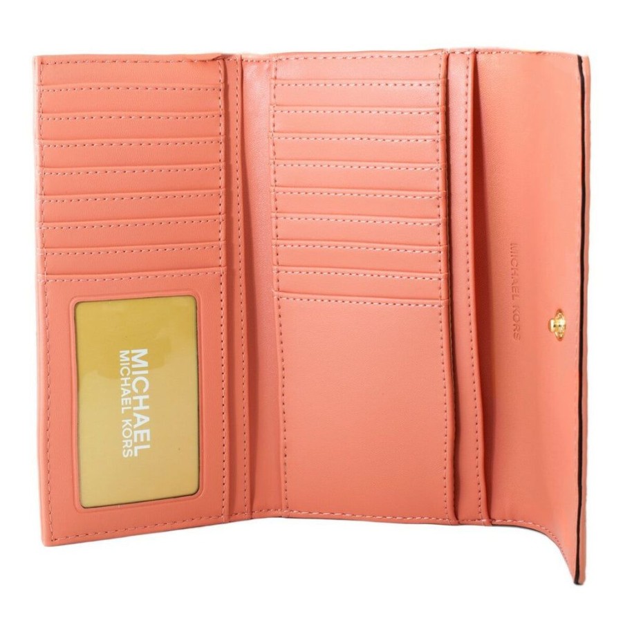 Wallets Michael Kors Snap Closure Wallets | Michael Kors 35S2Gtvf3U-Sherbert Pink Leather Wallet