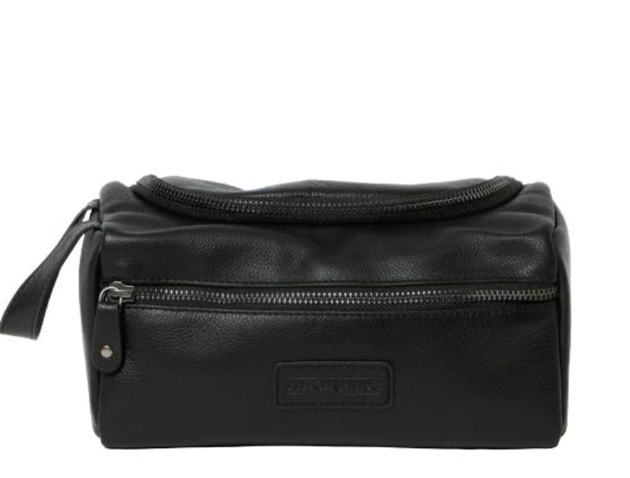 Women Stitch & Hide Travel Accessories | Stitch & Hide Leather Jett Toiletry Bag Black