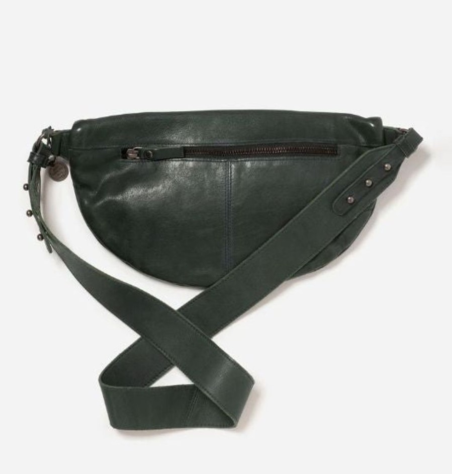 Handbags Stitch & Hide | Stitch & Hide Washed Leather St Kilda Sling/Shoulder Bag Petrol Green - Free Wallet Pouch