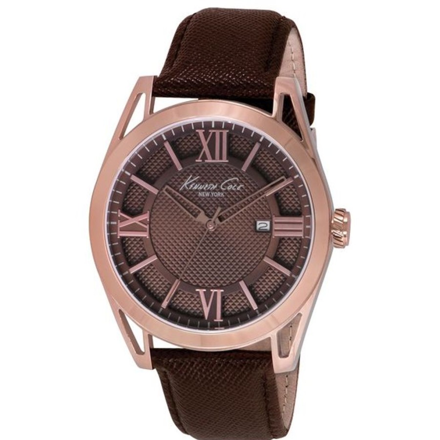 Watches Kenneth Cole Leather Watches | Kenneth Cole Ikc8073 (44 Mm) Men'S Watch