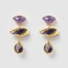 Jewellery Miz Casa & Co Earrings | Miz Casa & Co Celeste Earrings Amethyst Gold