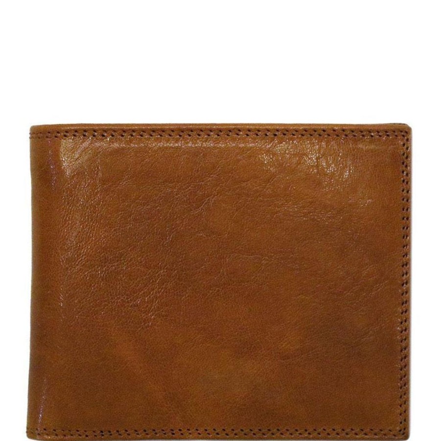 Wallets Floto Leather Bifold & Trifold Wallets | Floto Leather Roma Wallet Olive (Honey) Brown