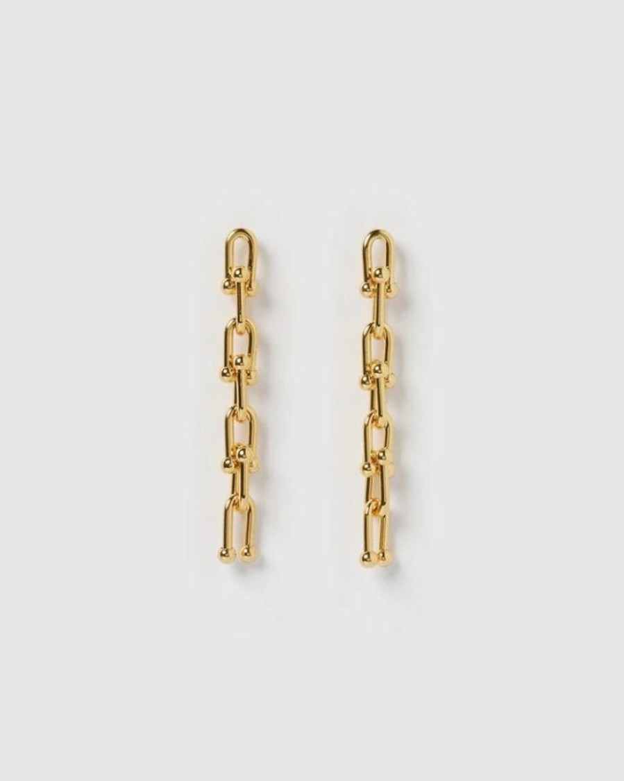 Jewellery Izoa Earrings | Izoa Vienna Drop Earrings Gold