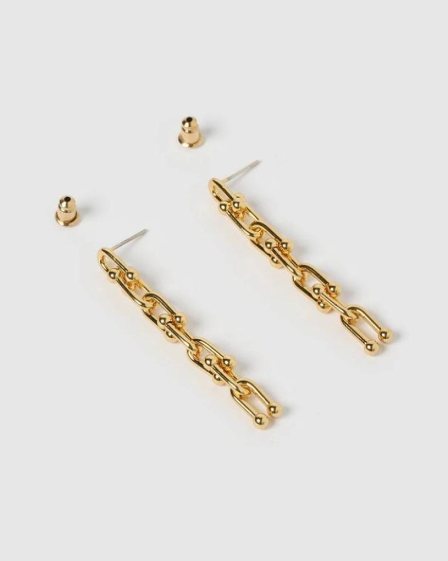 Jewellery Izoa Earrings | Izoa Vienna Drop Earrings Gold