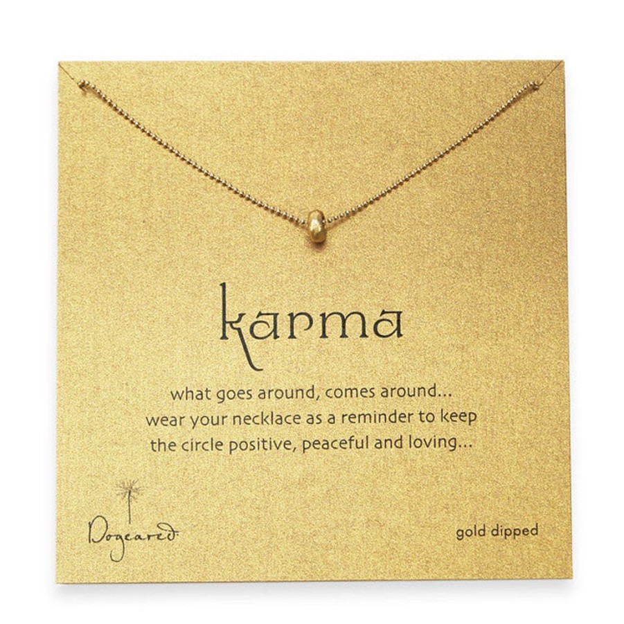 Jewellery Dogeared Necklaces | Dogeared Karma Bead Necklace - Gold Dipped