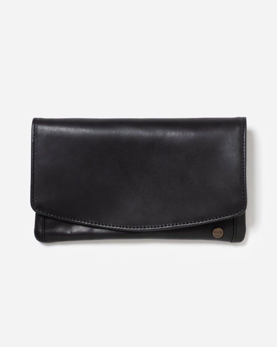 Wallets Stitch & Hide Snap Closure Wallets | Stitch & Hide Leather Darcy Classic Wallet - Black