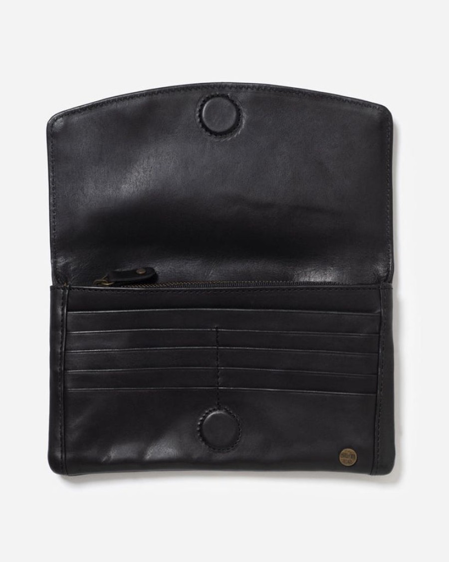 Wallets Stitch & Hide Snap Closure Wallets | Stitch & Hide Leather Darcy Classic Wallet - Black