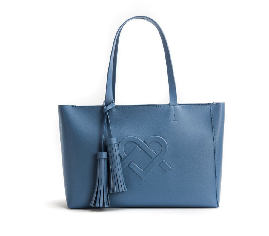 Handbags GUNAS NEW YORK | Gunas New York Tippi Blue Vegan Leather Tote Bag