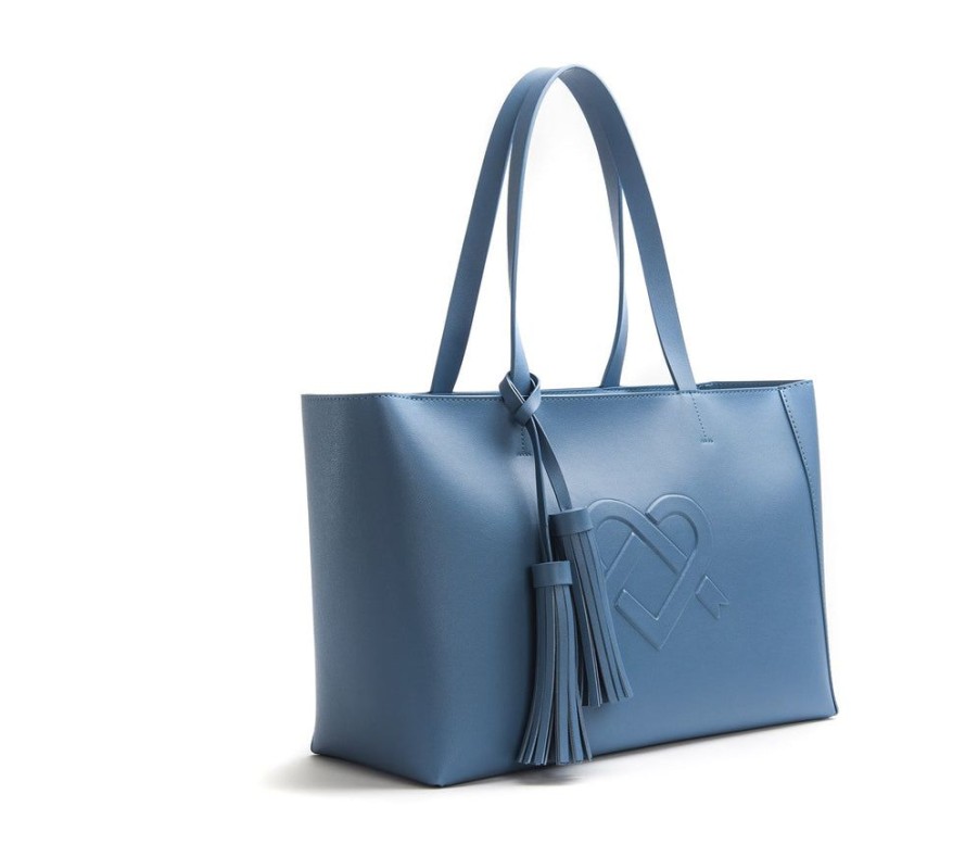 Handbags GUNAS NEW YORK | Gunas New York Tippi Blue Vegan Leather Tote Bag