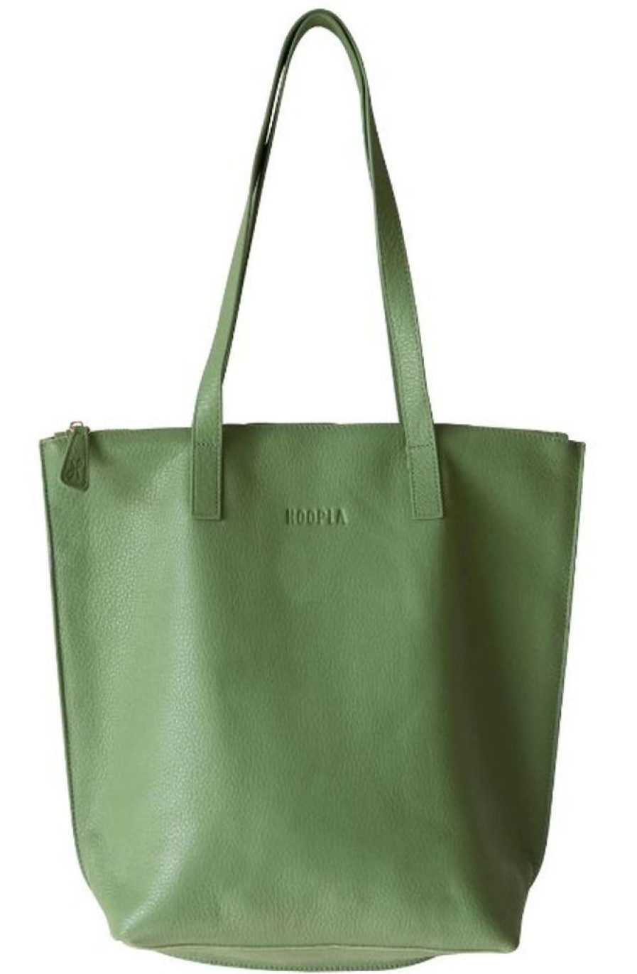 Handbags Hoopla | Hoopla Leather Small Zip Tote Bright Green