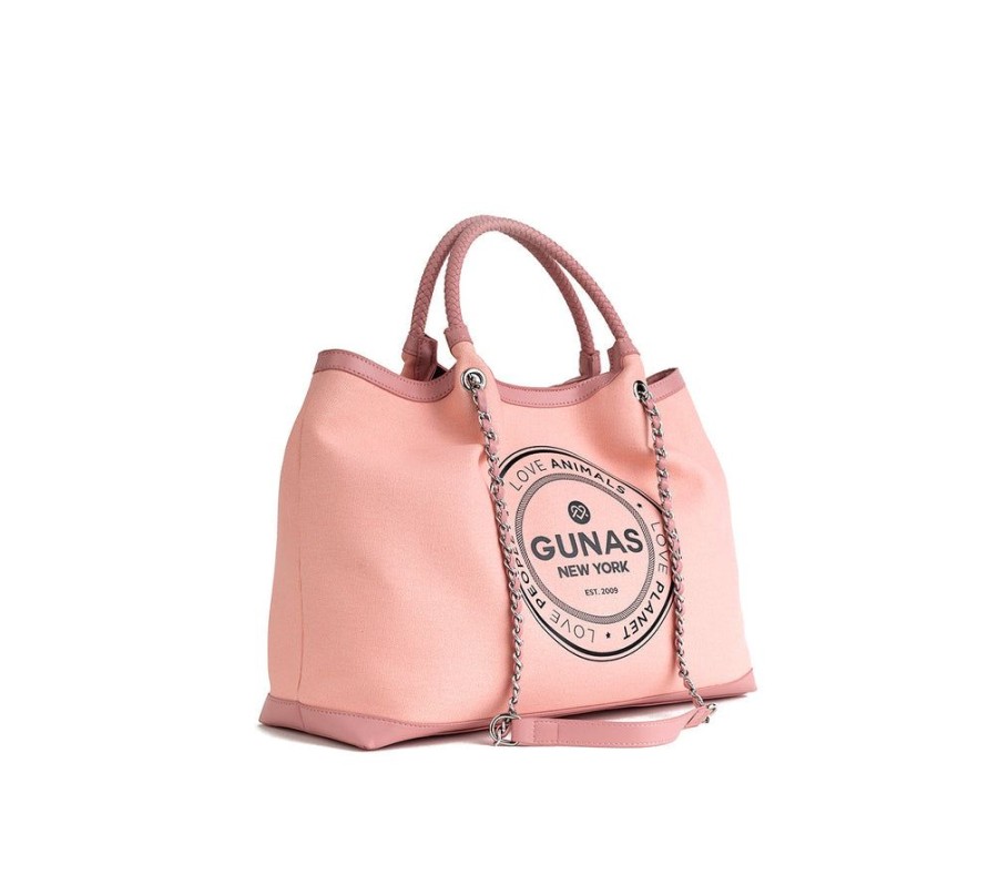 Handbags GUNAS NEW YORK | Gunas New York Ruth Light Pink Vegan Canvas Tote